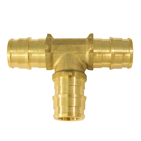 Homestead 0.5 x 0.5 in. PEX-A Barb Brass Tee Fitting HO2185128